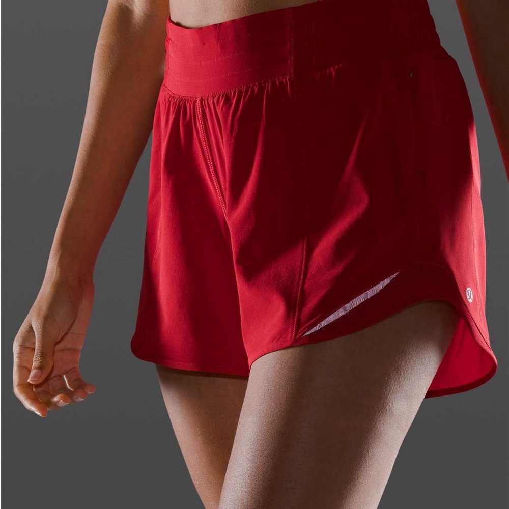 Lululemon Athletica hotty hot high rise 4” shorts dark red size 8